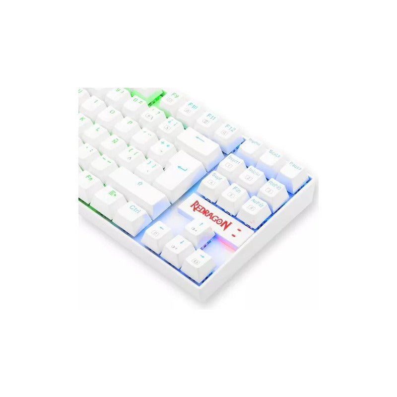 Teclado Mecanico Kumara Blanco Tkl Español Rgb Redragon