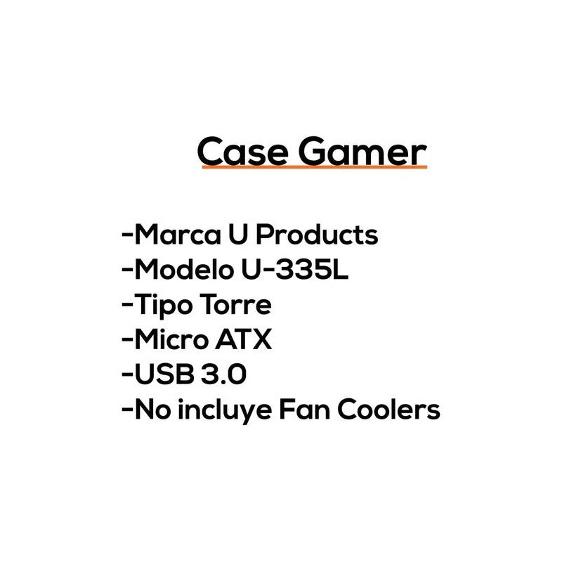 Case Gamer U Products U-335i Micro Atx Usb 3.0 Rgb