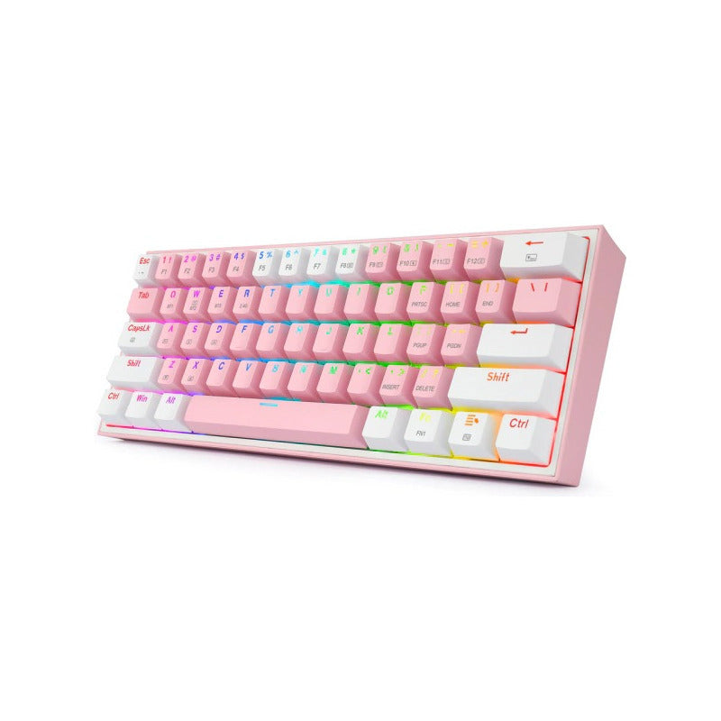 Teclado Gamer Mecanico Fizz Redragon K616 Rosa Con Blanco
