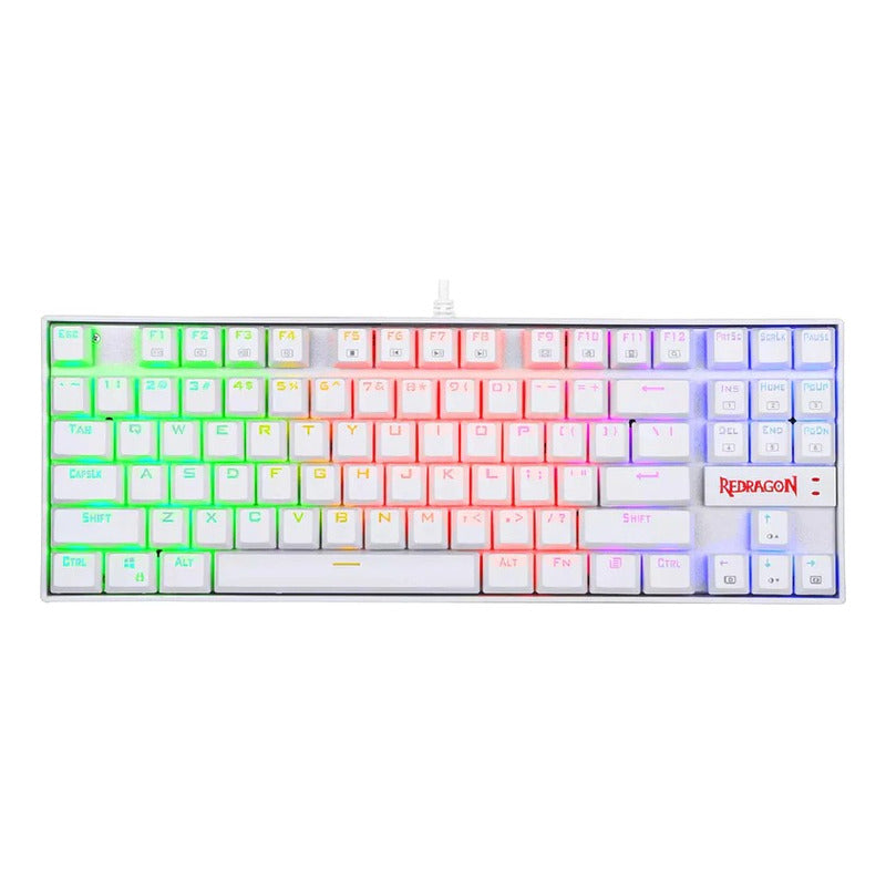 Teclado Mecanico Kumara Blanco Tkl Español Rgb Redragon